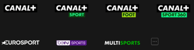 Canal+ Canal+ Sport Canall+ Foot Canal+ SPort360 Eurosport bein Sports Multisports ...